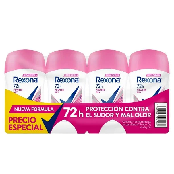 REXONA POWDER DRY 72hr Protect DEODORANT 4pk STICK 45g each