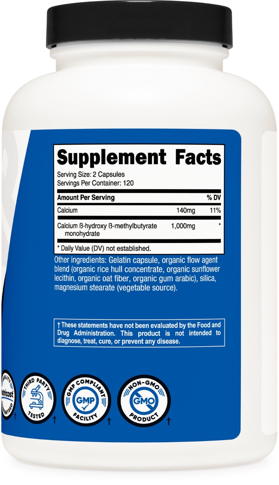 Nutricost HMB (Beta-Hydroxy Beta-Methylbutyric) 1000mg, 120 Servings, 240 Caps