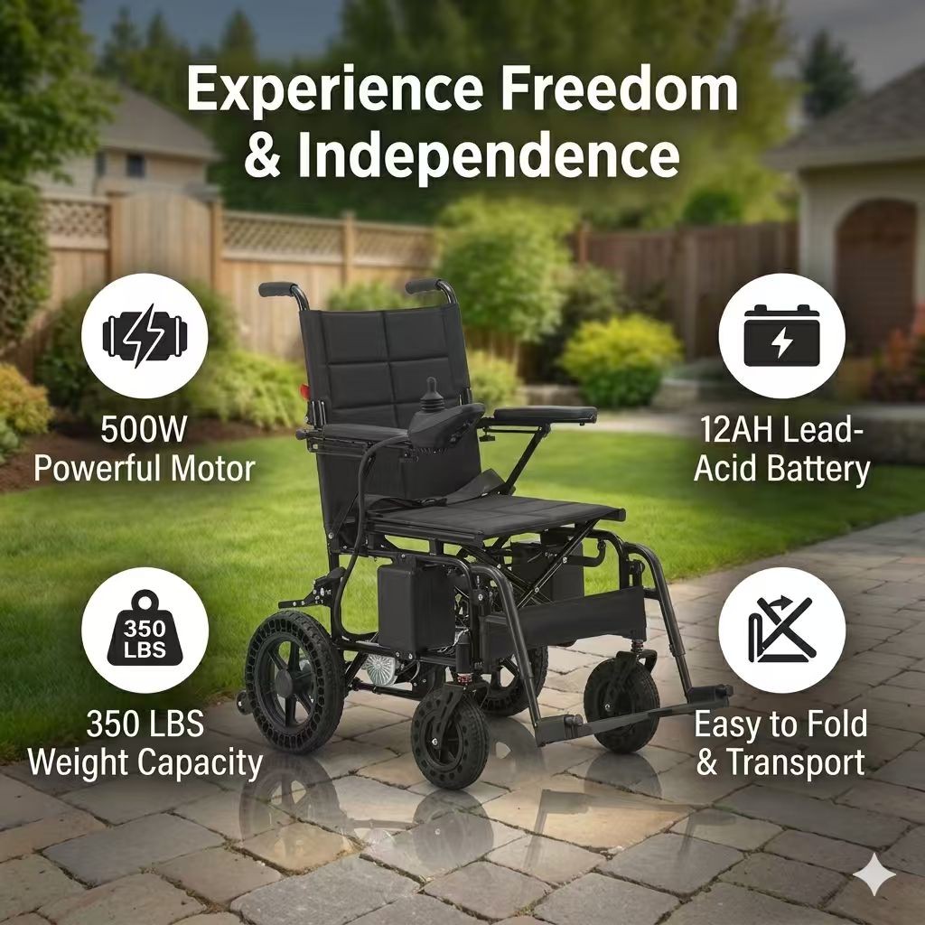 Quelith 500W All Terrain Foldable Electric Wheelchairs Power Wheelchair Hot