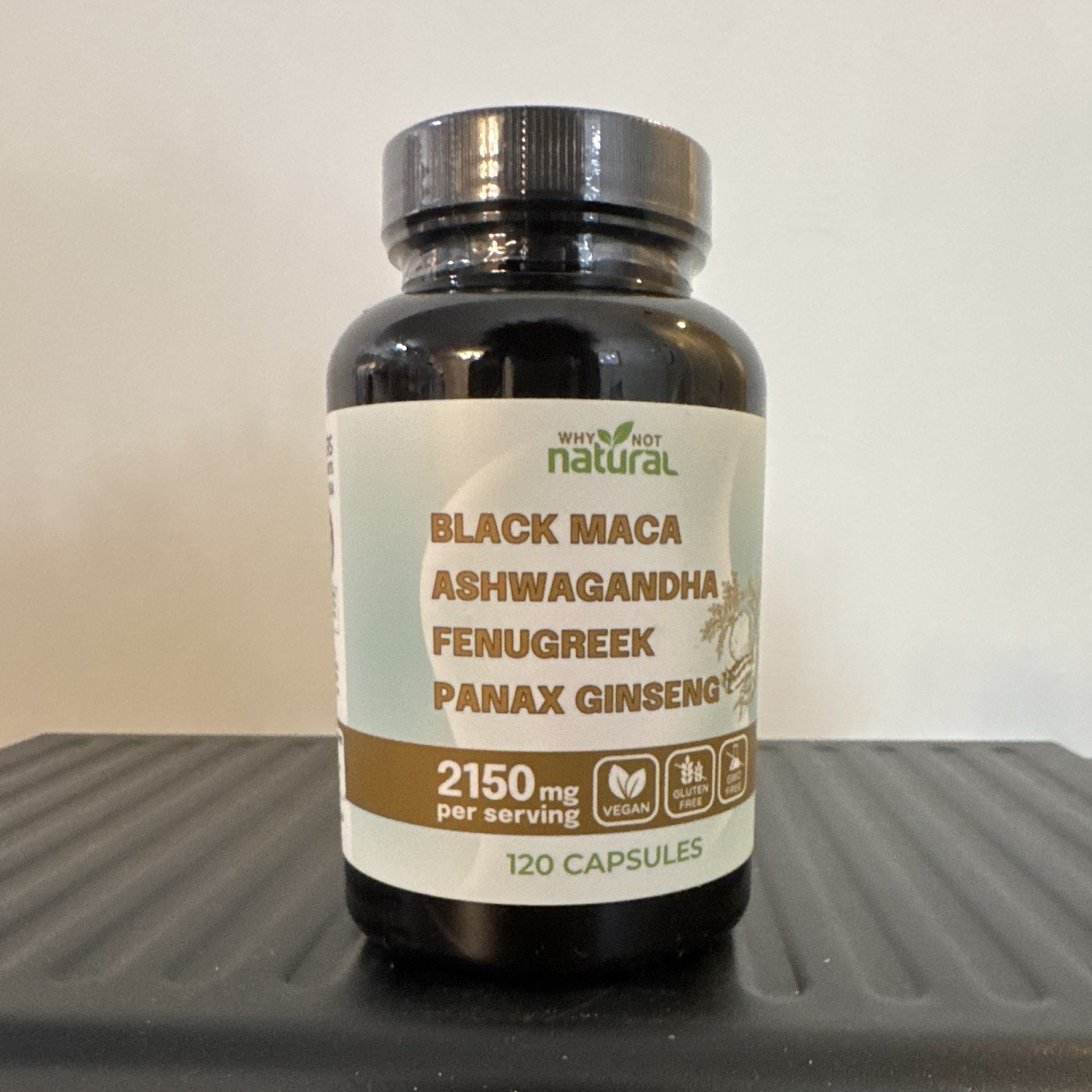 Why Not Natural Black Maca Ashwagandha Fenugreek Panax Ginseng 120 Caps