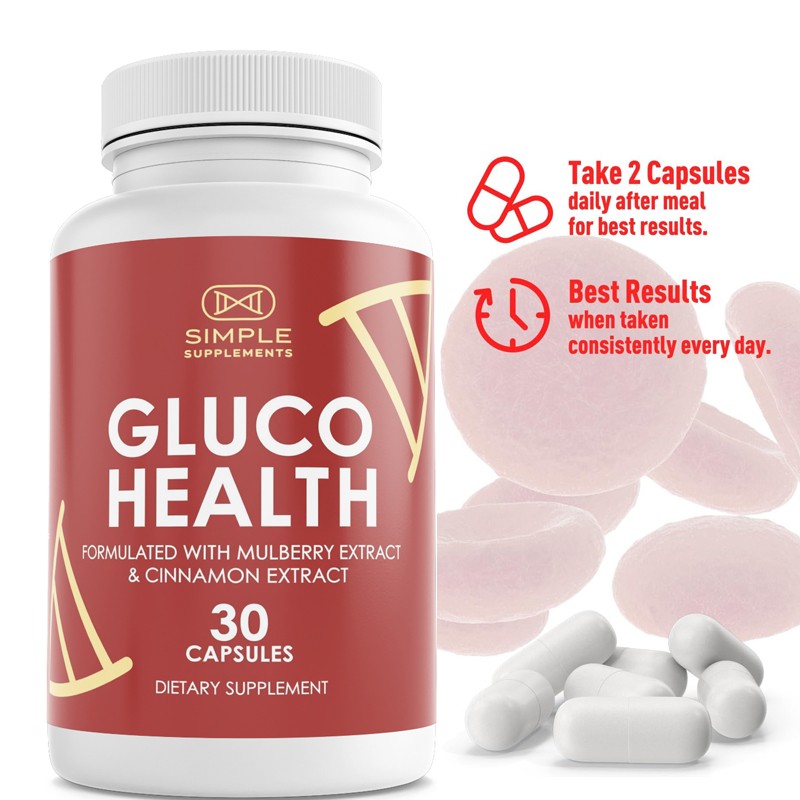 Gluco-Health Blood Health Support Dietary Supplement 30 Capsules