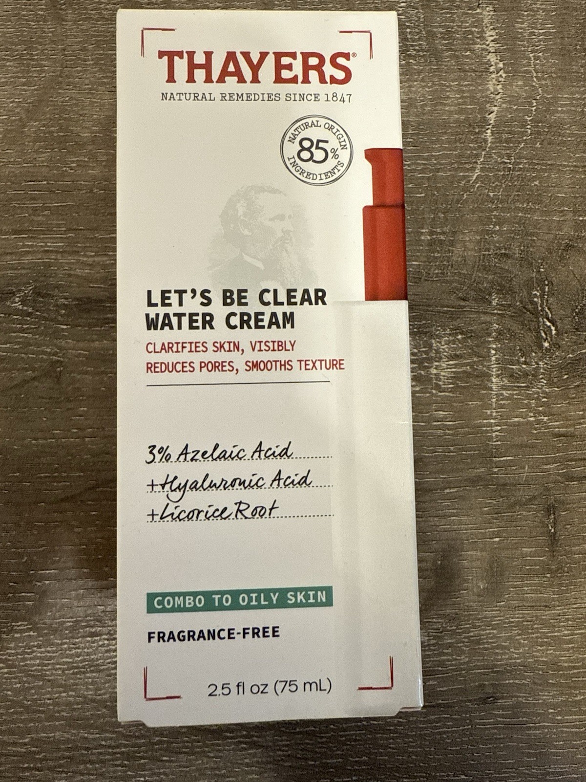 Thayers Let’s Be Clear Water Cream & Azelaic Hyaluronic Licorice 2.5 fl oz
