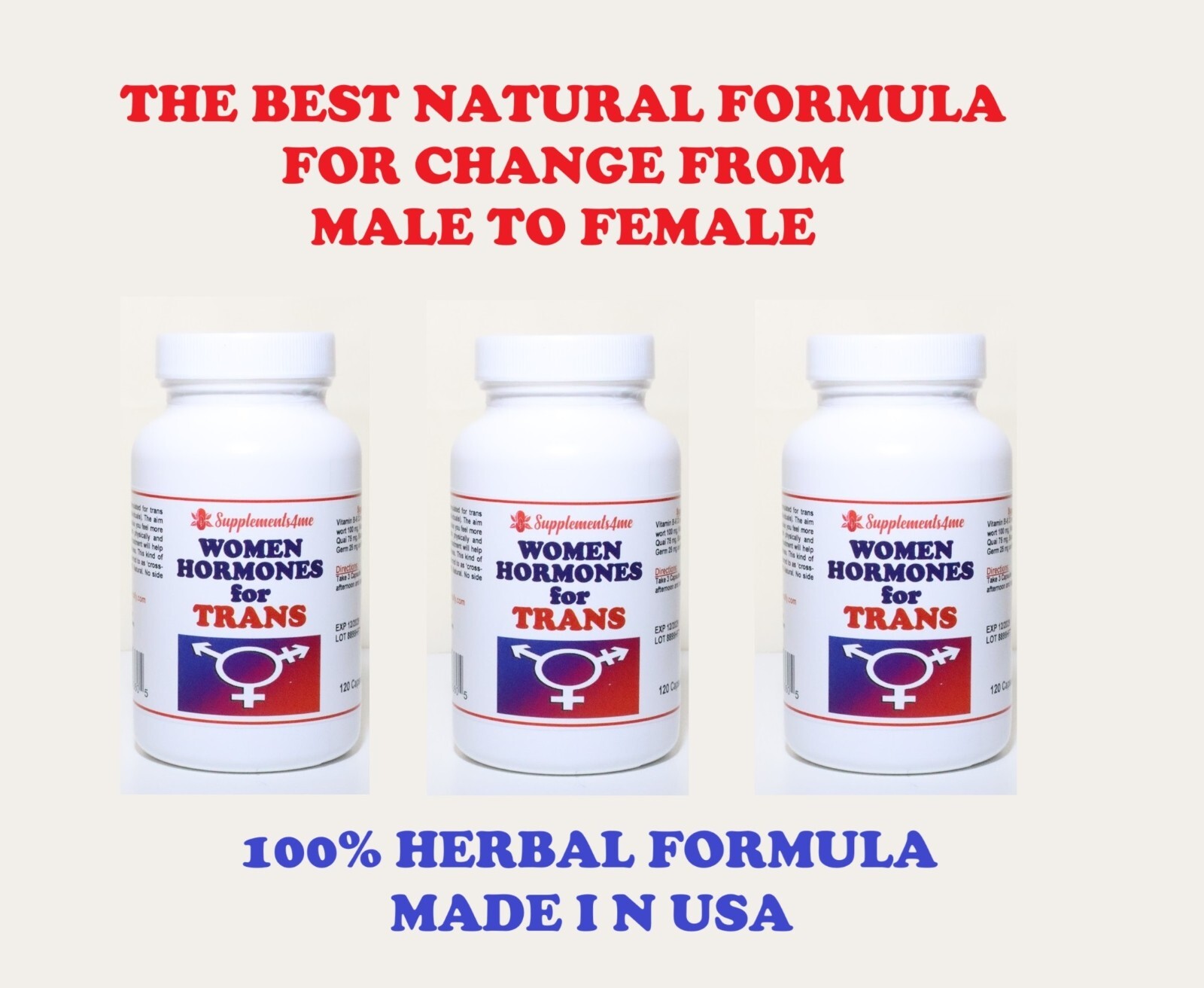 Natural change Male to Female Pills – 100% NATURAL HERBAL FORMULA – MADE IN USA