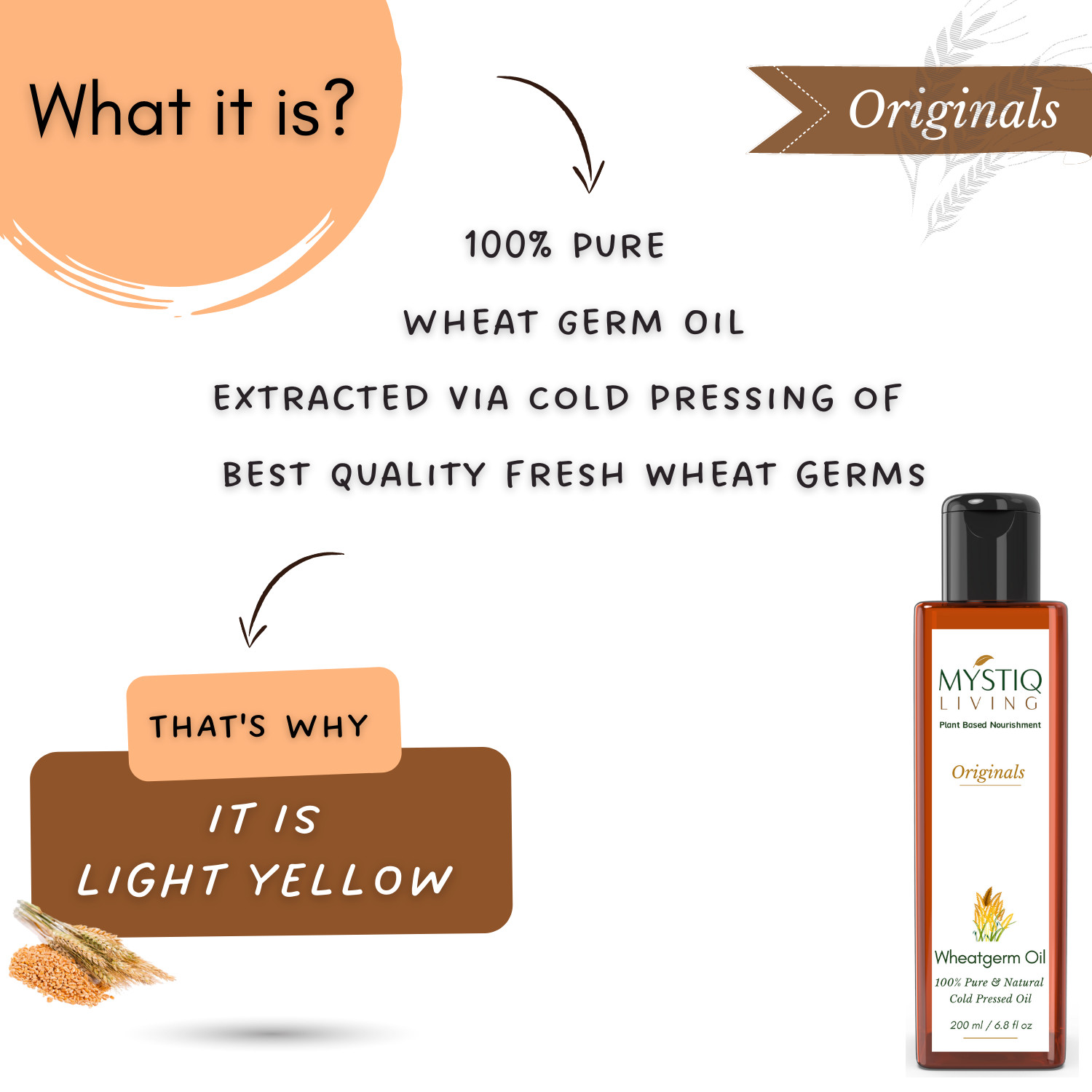 Mystiq Living Originals – Wheat Germ Oil – 200 ML
