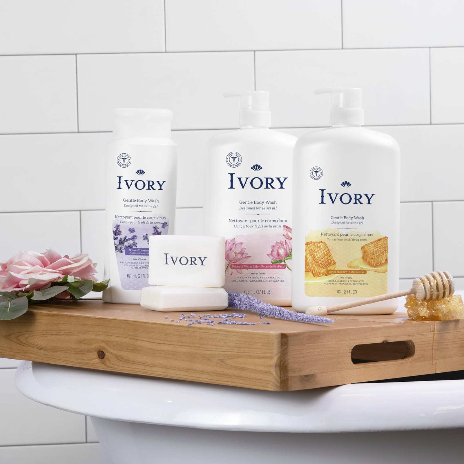 Ivory Gentle Bath Bar Soap, Designed for Whole 4.0 Ounce (4 Count), White