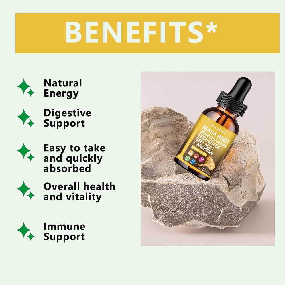 Maca Root Liquid Drops With Muscle Recovery Enhances Vitality And Immune Health