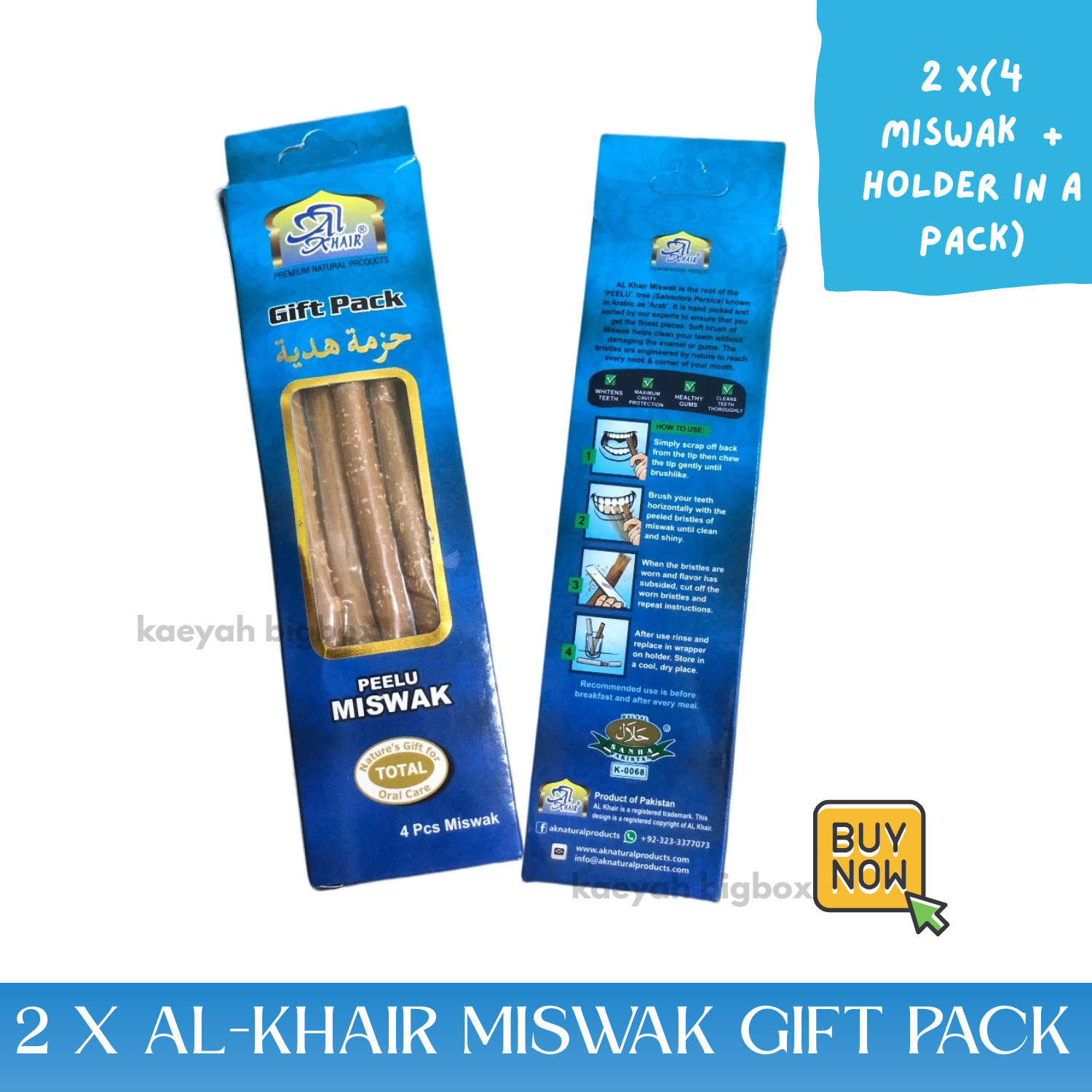 Miswak Natural Toothbrush – Al Khair Stick Toothpaste Chewing Stick Gift Pack
