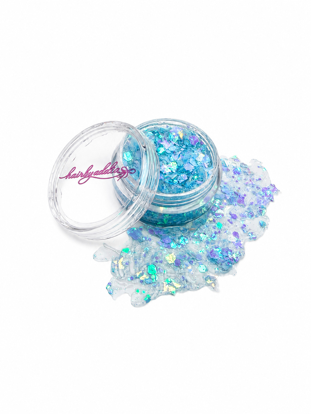 Hair Glitter, Chunky Glitter Mix with Shapes for Hair Styling (Blue)