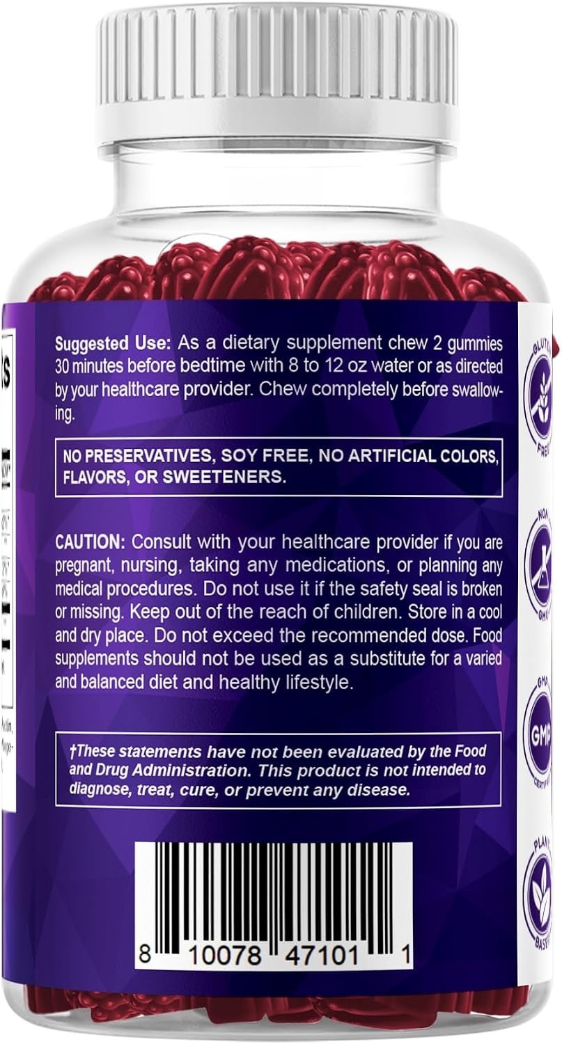 Natural Sleep Support: 20 mg Strawberry Melatonin Gummies, 60 Count