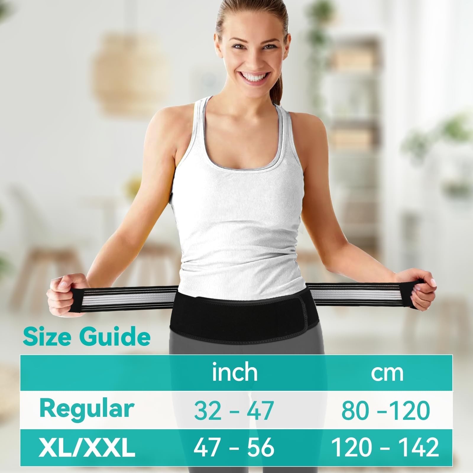 Lightweight Adjustable Back Brace for Lower Back Pain Relief – Breathable Lumbar