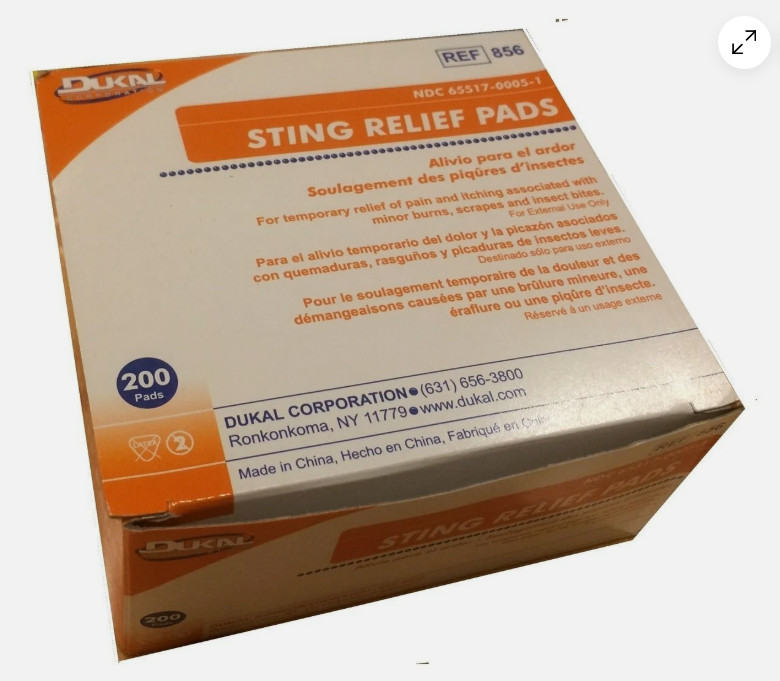 Dukal Sting Relief Medium Pads 210/Box (ADD 10 more) exp : 09/30/2026