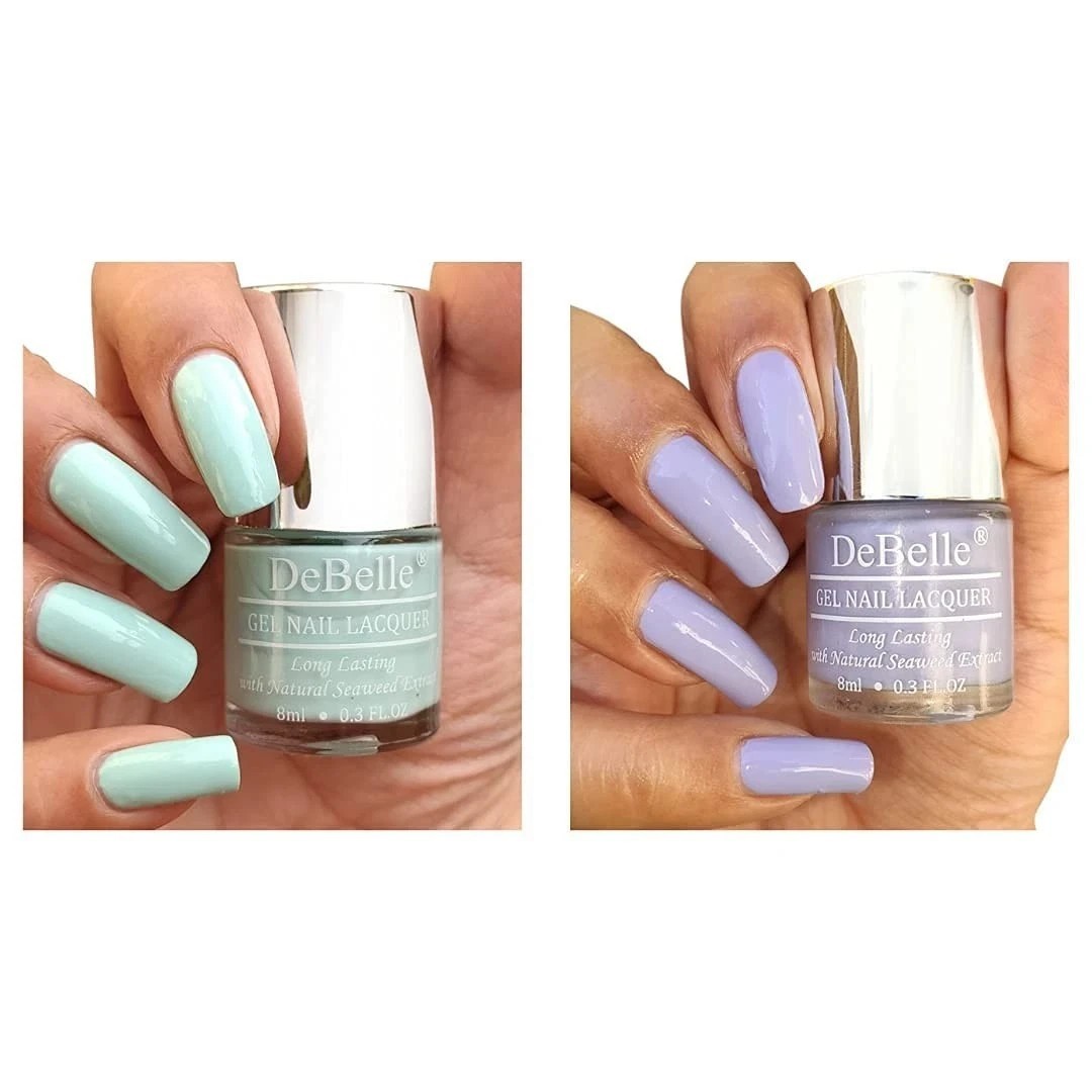 DeBelle Gel Nail Polish Combo of 2 (Mint Amour , Blueberry Bliss) – 8ml Each