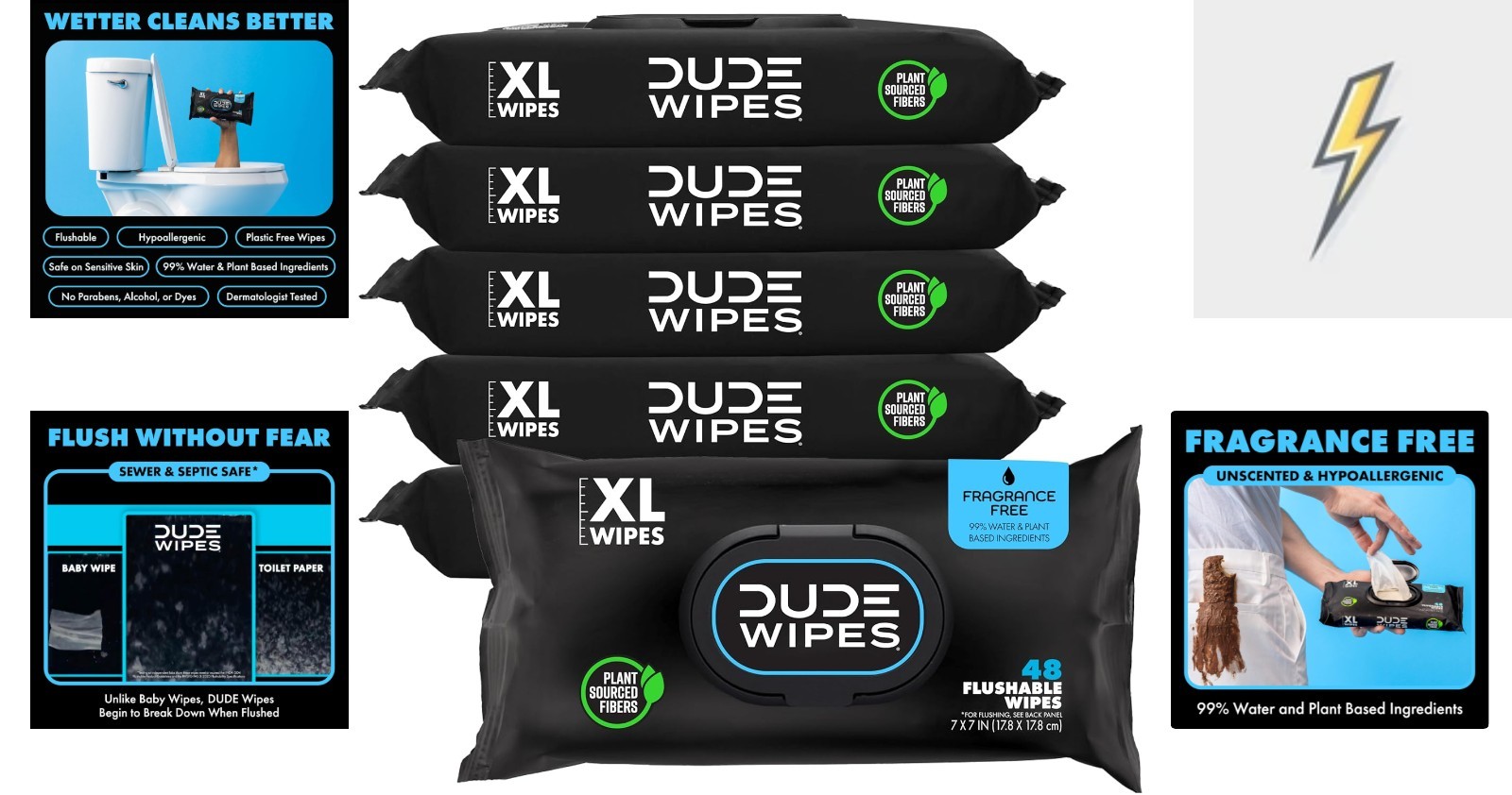 Plant-Based Extra-Large Flushable Wipes – Cleansing & Refreshing 288 Count