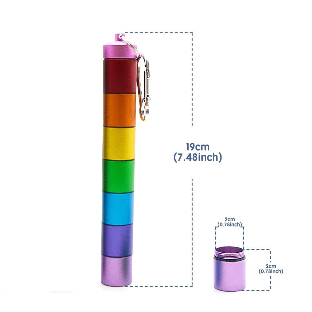 Survival EDC Waterproof Pill Box Case Capsule Seal Bottle Container Bottle Alloy