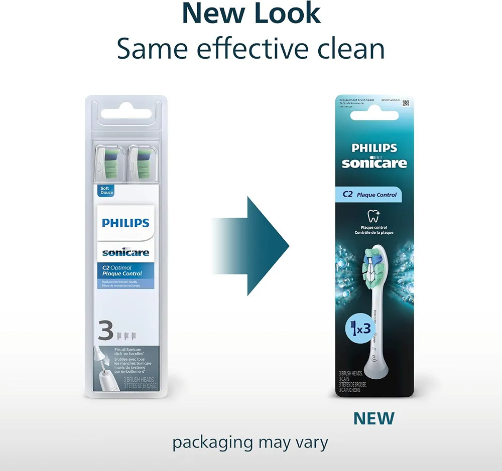 Philips Sonicare C2 Plaque Control Toothbrush Heads HX9023/65 3-Pack White