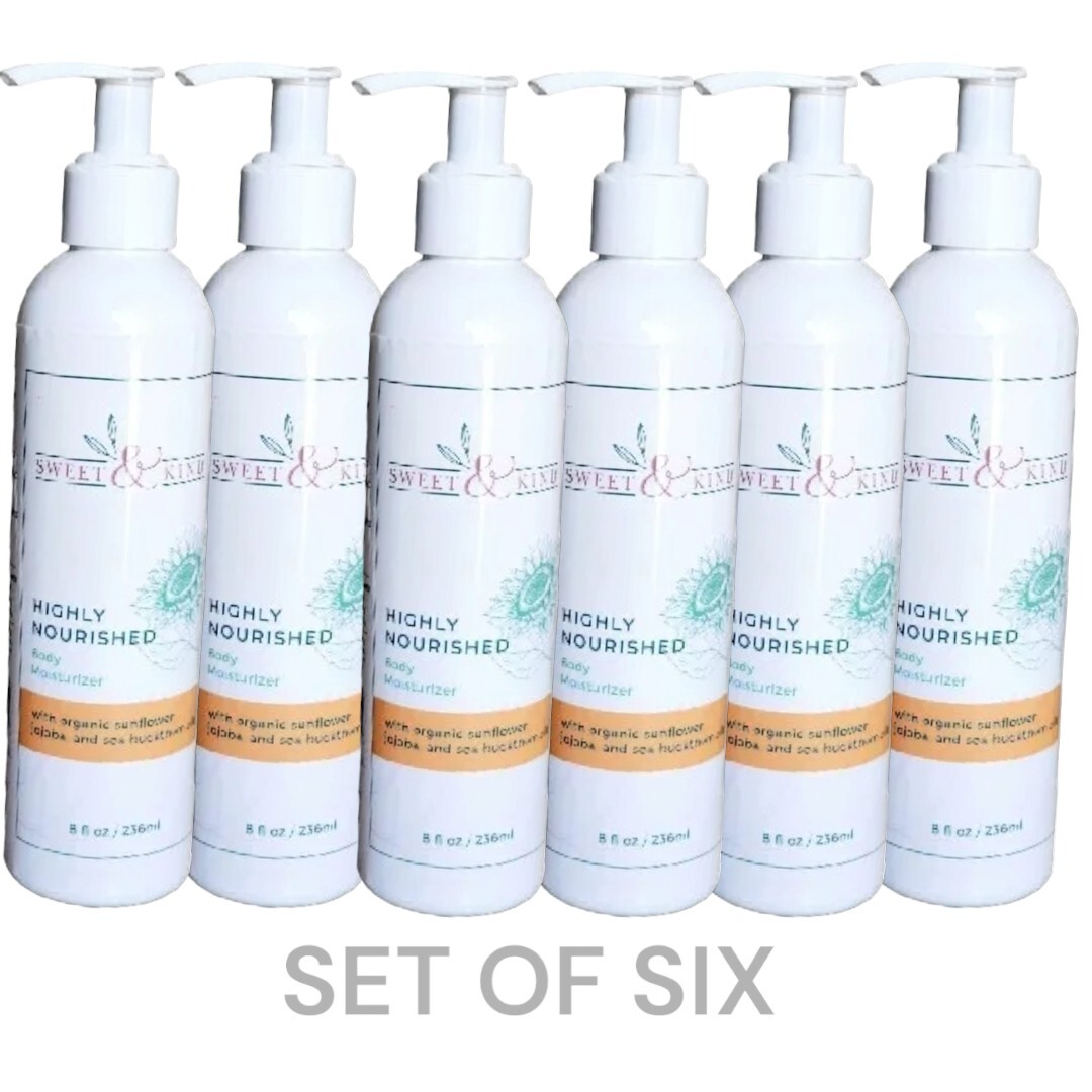 Sweet & Kind HIGHLY NOURISHED BODY Moisturizer 8FL OZ SET OF SIX