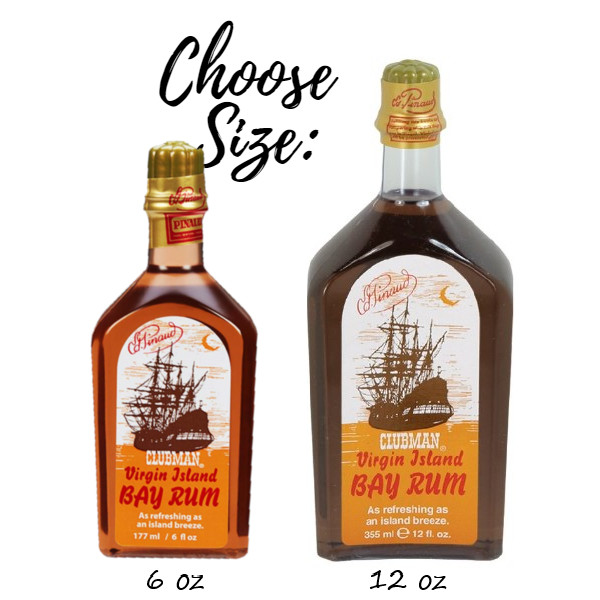 Clubman Virgin Island Bay Rum Cologne – 6 oz /12 oz – CHOOSE SIZE & PACK