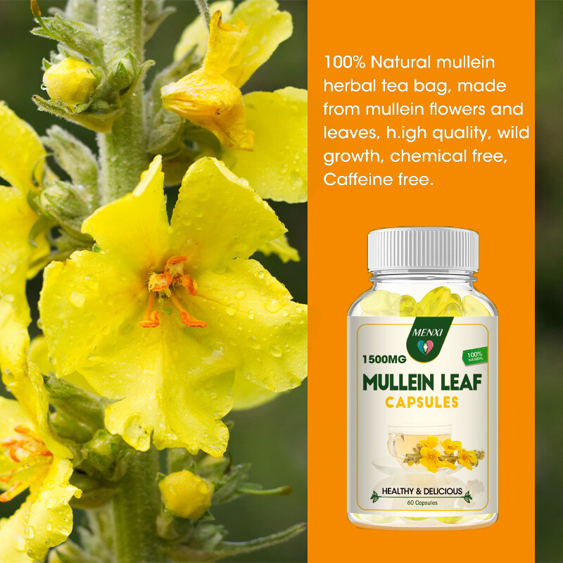 Mullein Leaf Capsules 1500mg – Support Lung Cleanse Respiratory Health Vegan
