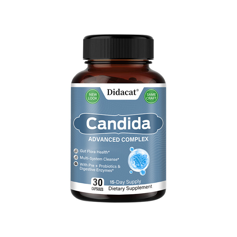 Potent Candida Cleanse support capsules and Detox with Herbs Enzymes formula