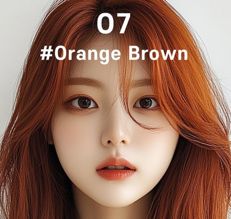 FLOR DE New Color #O7 Orange Brown Korea Hair Coloring Cosmetic K-Beauty