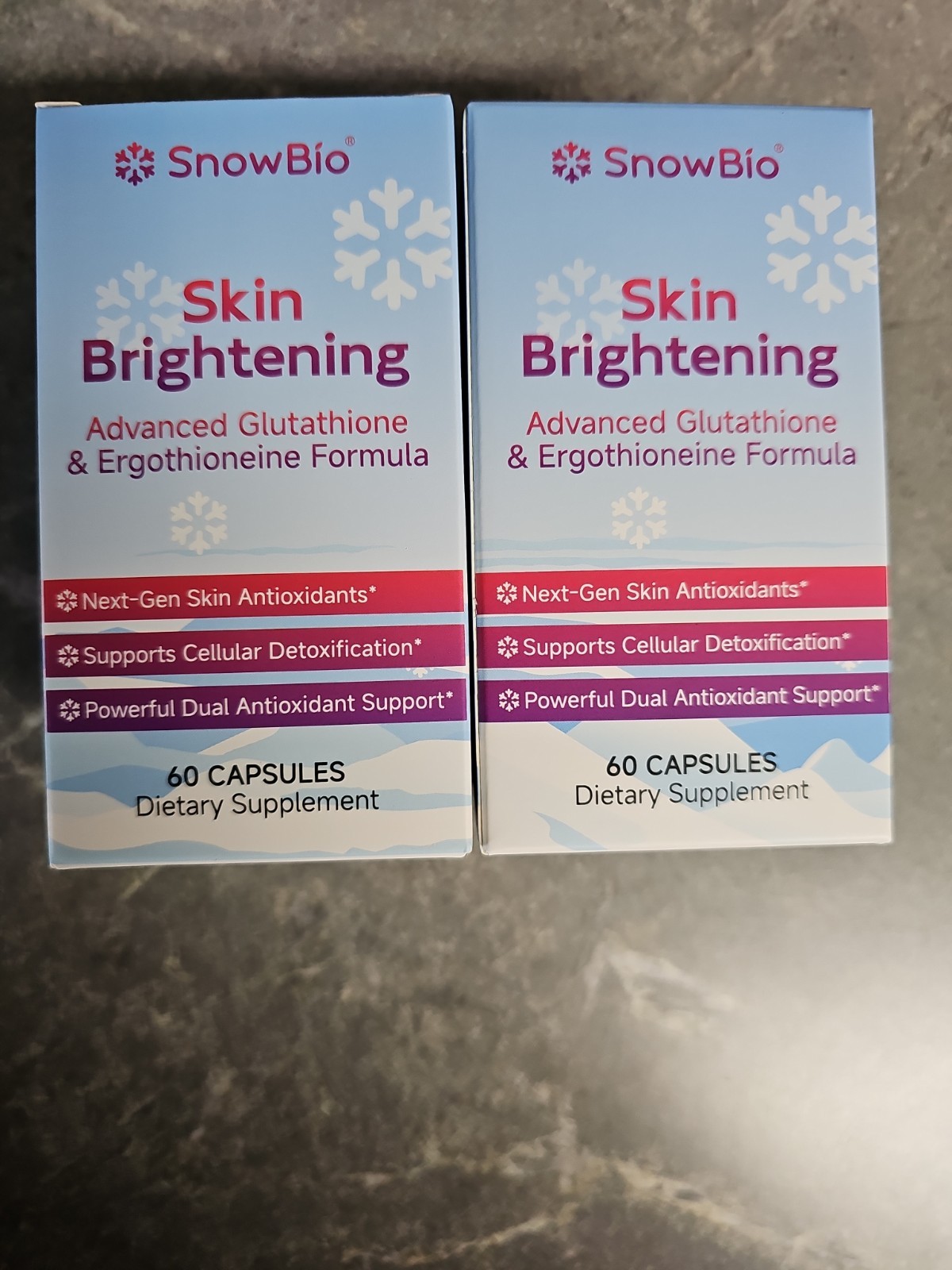 Glutathione supplement,60 Capsules brightens skin 2 Pack