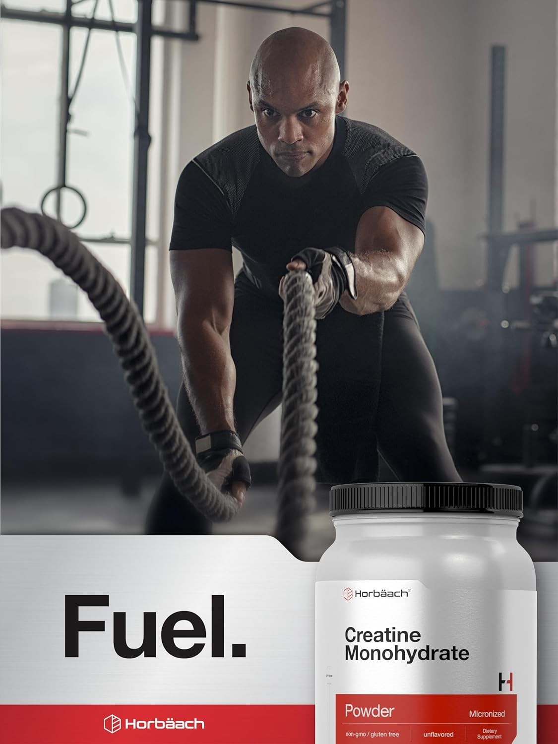 Horbäach Creatine Monohydrate Powder | 2.2lbs (35.2 oz) | Micronized and Unflavo