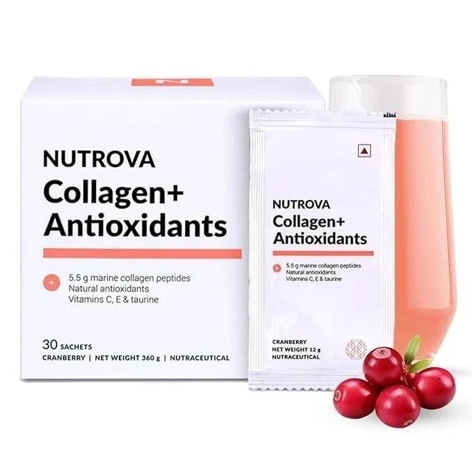 NUTROVA Collagen Antioxidants Supplement-Hydrate Skin-Support Healthy Nails-360g