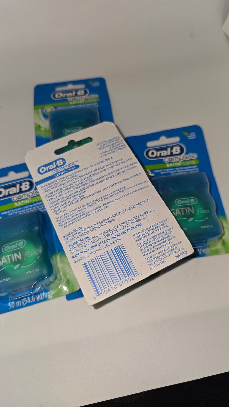 5 Pack Oral-B Complete Satin Floss Dental Floss Oral Care 50m 54.6 yd