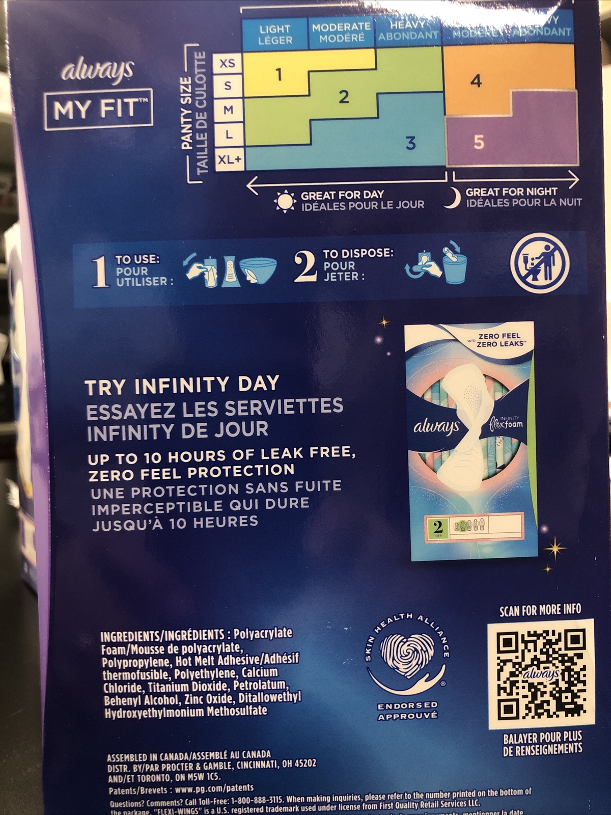 3 Pack Always Infinity FlexFoam Pads Size 5 Extra Heavy Overnight Absorb. 22 Eac