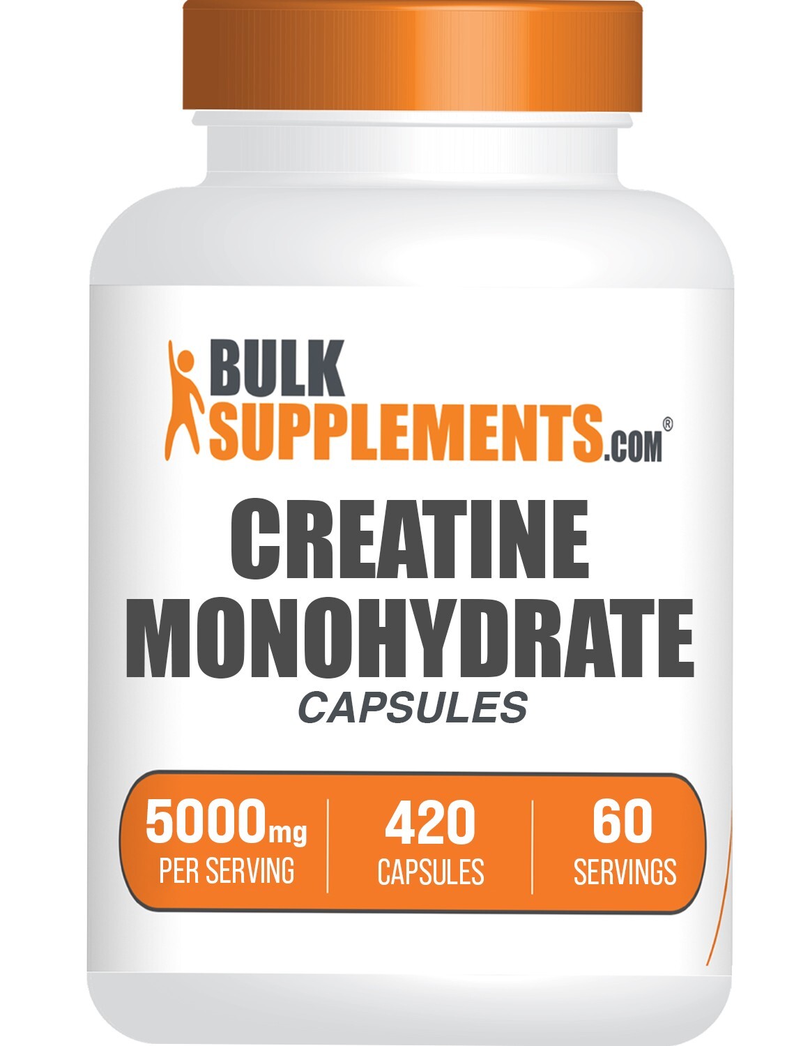 BulkSupplements Creatine Monohydrate 420 Capsules – 5000mg Per Serving
