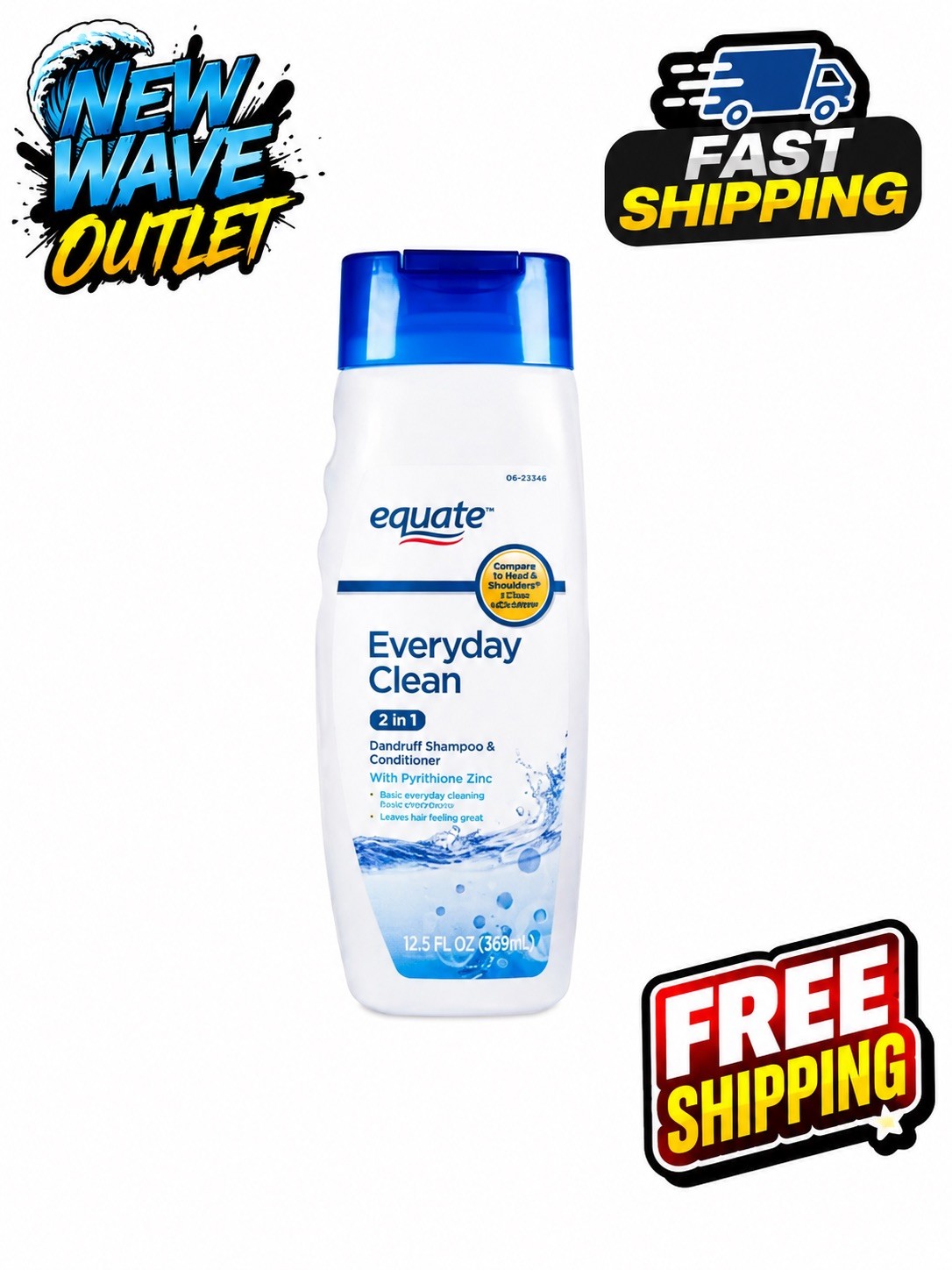 Equate 2-in-1 Dandruff Shampoo & Conditioner, Pyrithione Zinc, 12.5 fl oz
