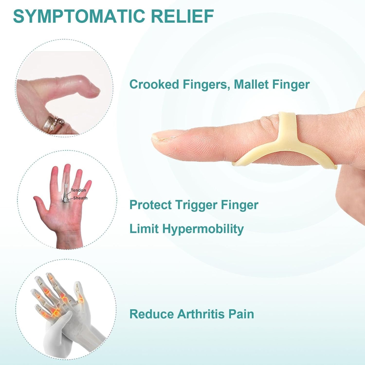 8-40 PCS Oval Finger Splints Trigger Finger Kit for Size 5,6,7,8,9,10,11,12 US