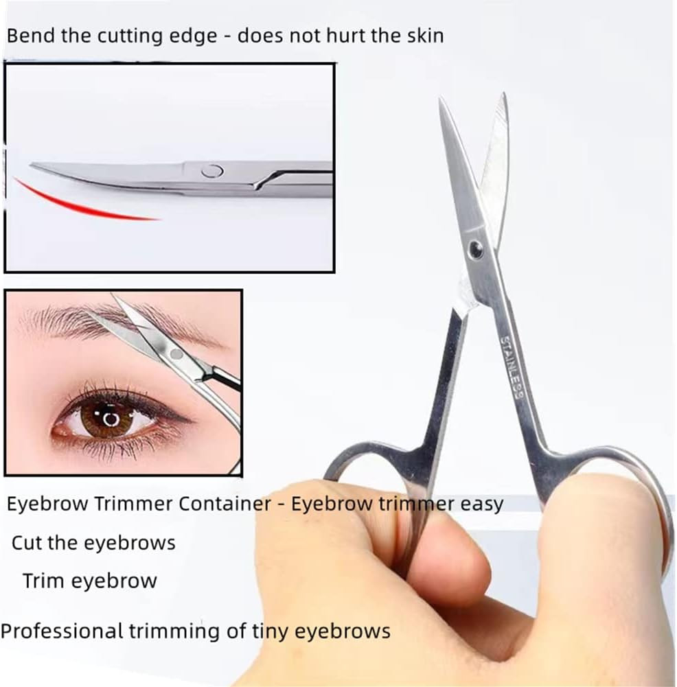 Small Scissors, 3.5In Beauty Scissors,For Personal Facial Hair Grooming ，Curved