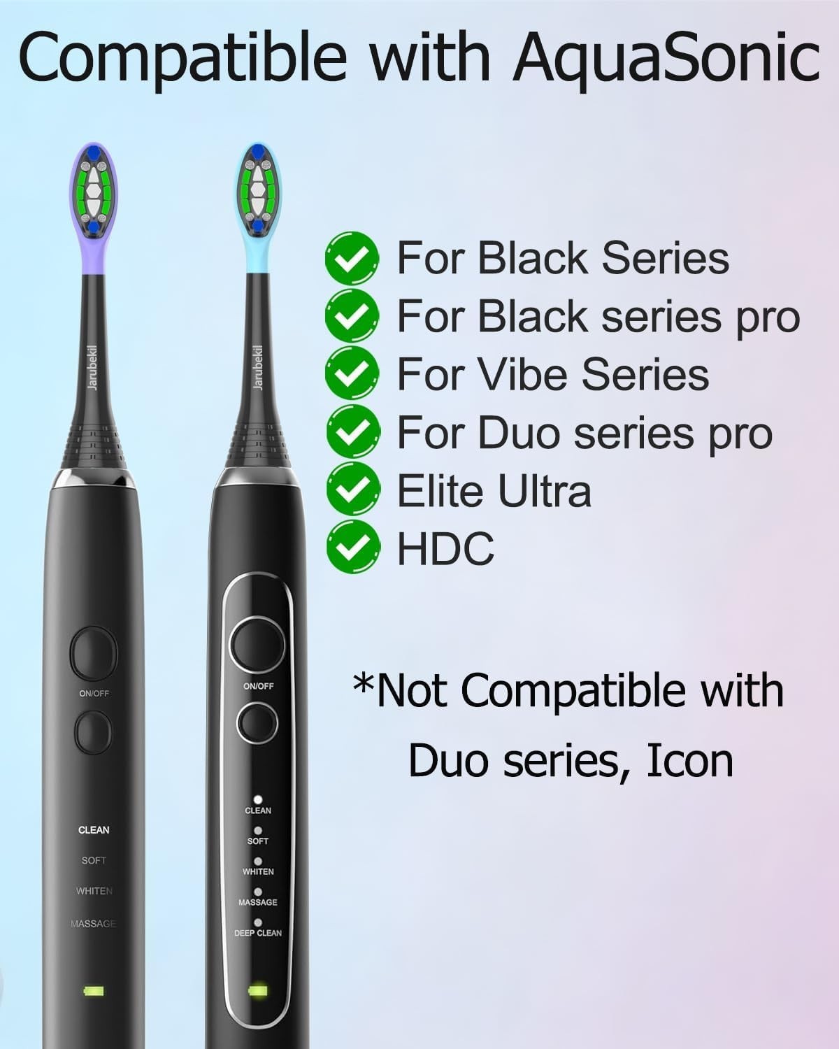 8 Pack Electric Toothbrush Replacement Heads Soft Bristles Black Brush Heads