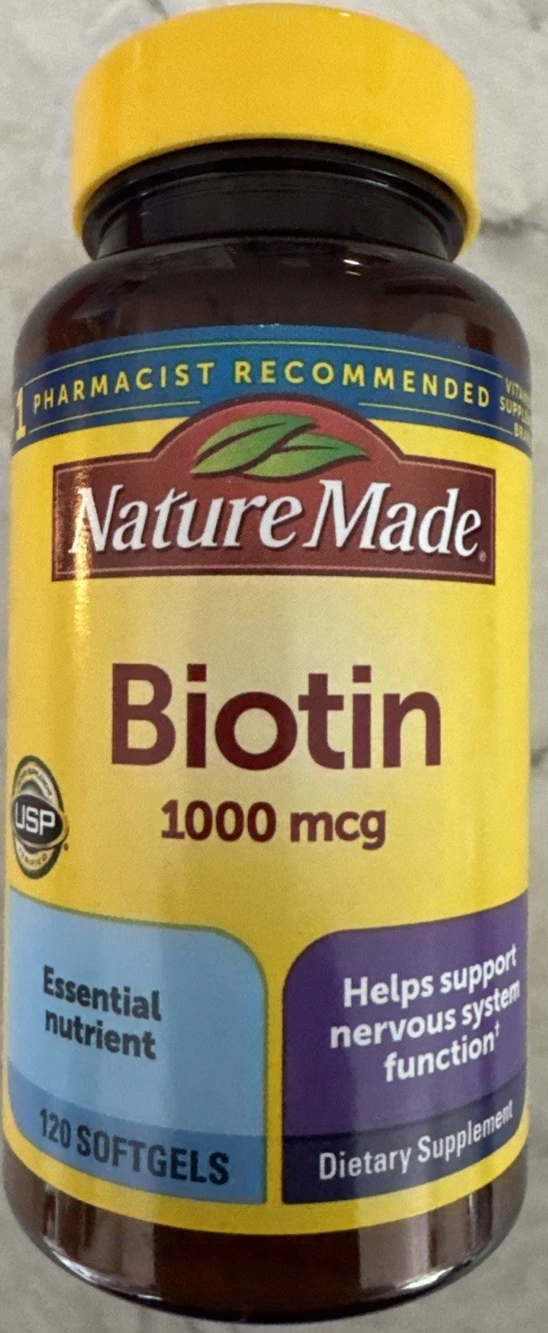 Biotin NATURE MADE 1000mcg 120 softgels Exp 10/2026