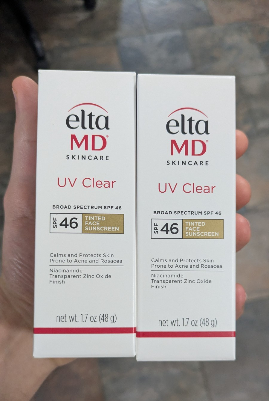 2x EltaMD TINTED UV Clear Broad-spectrum SPF 46 1.7 oz EXP2029 New! Twin Packk