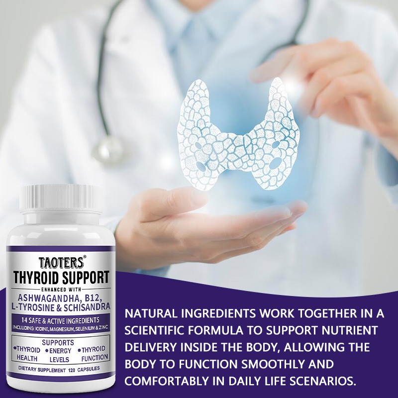 Thyroid Support With Iodine Boost Energy Metabolism Weight Loss 120 Capsules