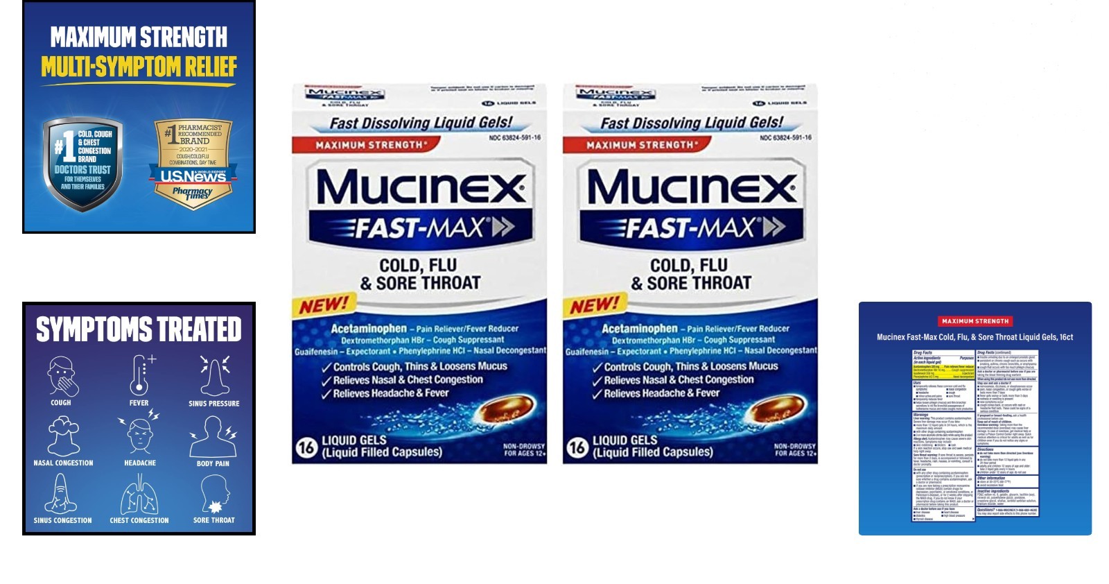 Effective Cold and Flu Relief Liquid Gels Pack of 2 – Fast-Acting for Adults