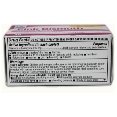 6 Pack Quality Choice Pink Bismuth Caplets 40 Count Each