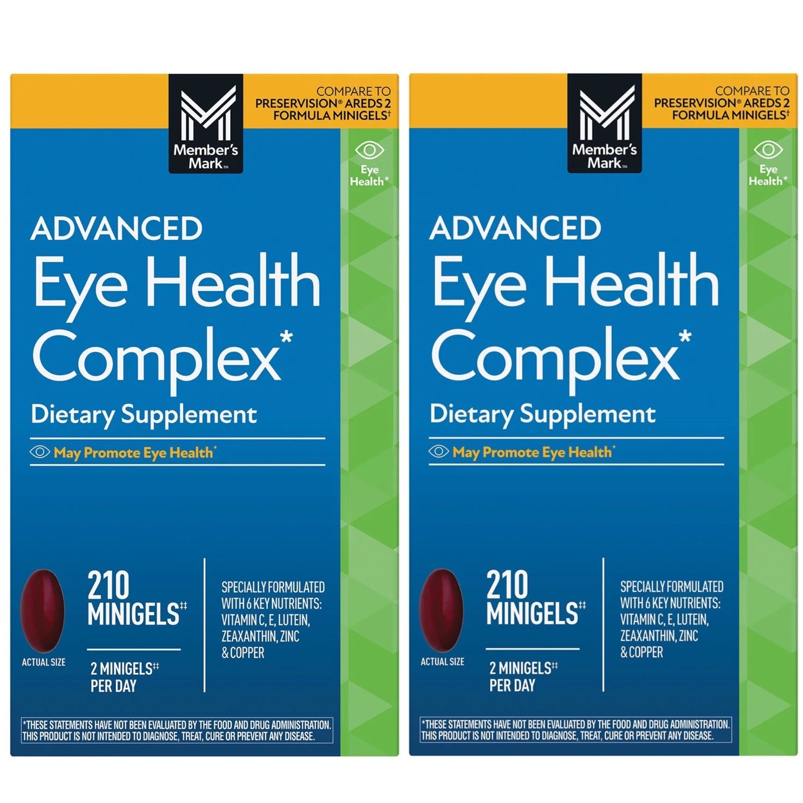 (2-Pack) Advanced Eye Health Complex Minigels, 210 count — Supports Eye Health