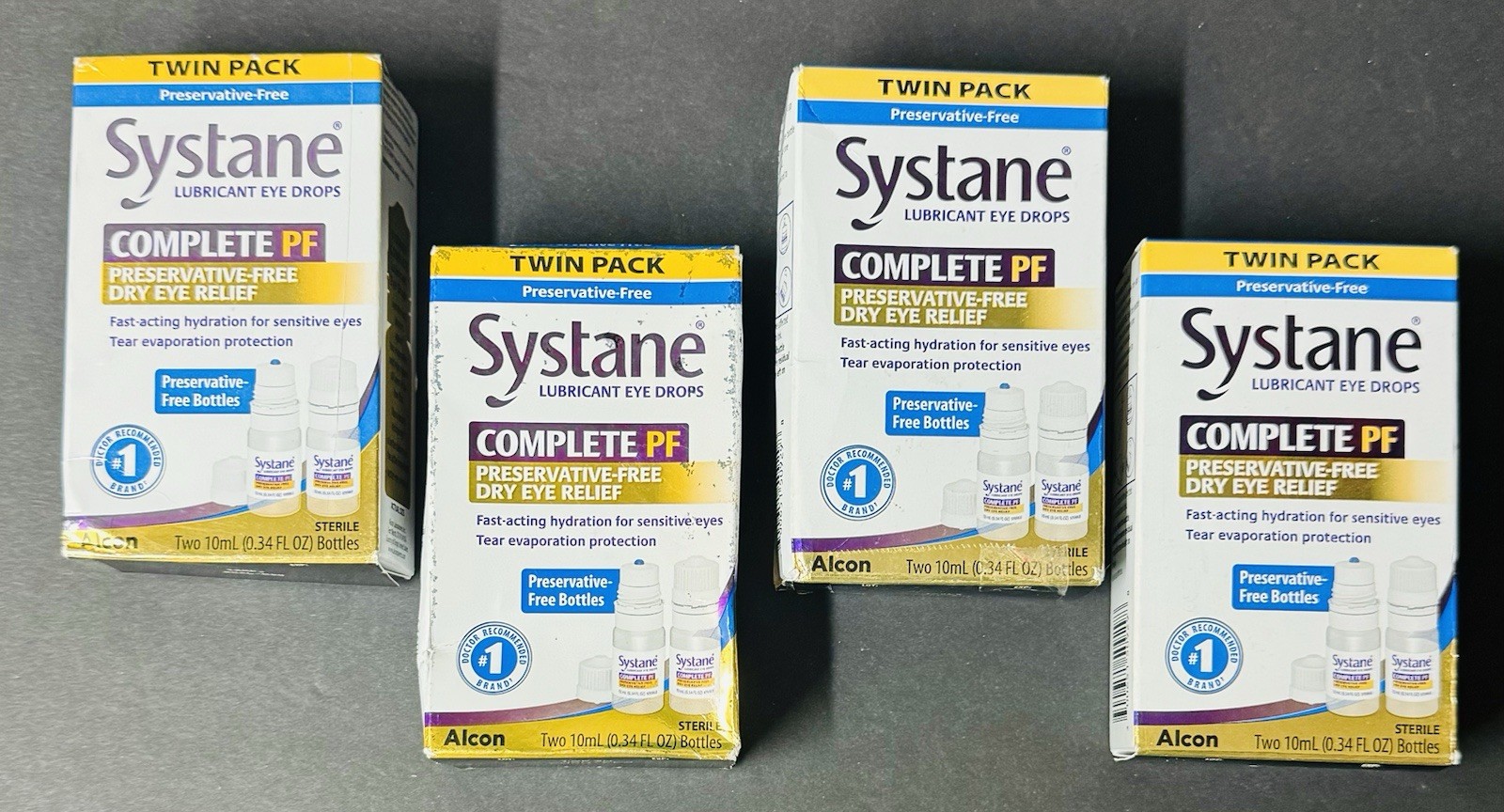 (4) Twin Boxes Systane COMPLETE PF, Preservative Free, BB: 02/2026+