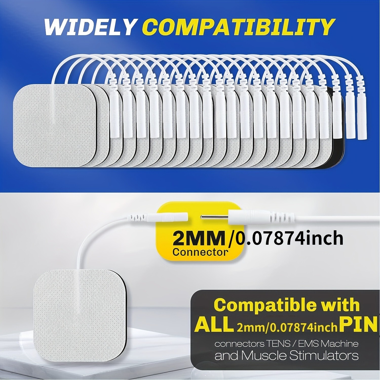 40 TENS Electrode Pads EMS Replacement Unit 7000 3000 2×2 Muscle Stimulator BULK