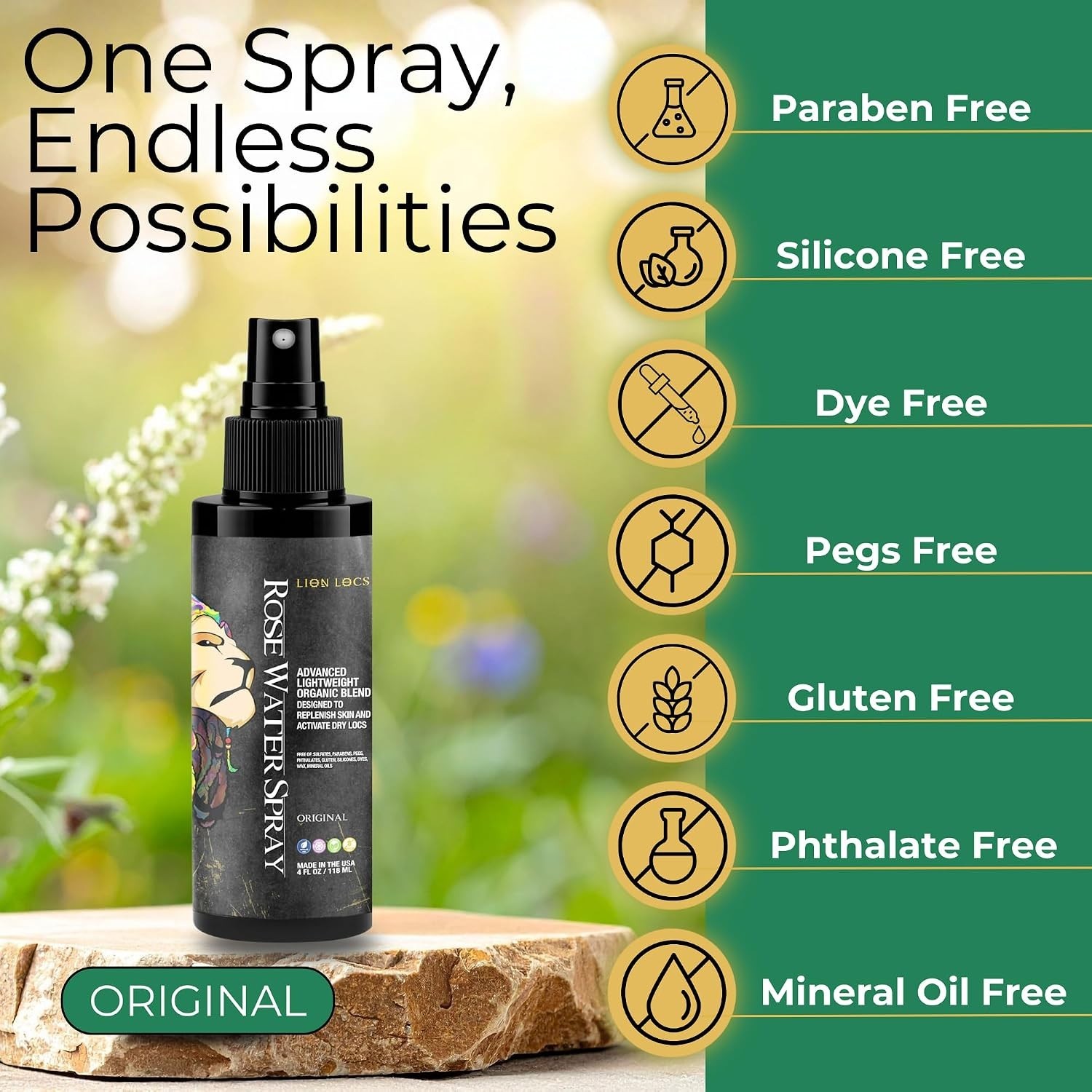 Essential 4oz Rosewater Spray for Dreadlocks & Skin Hydration – Formula
