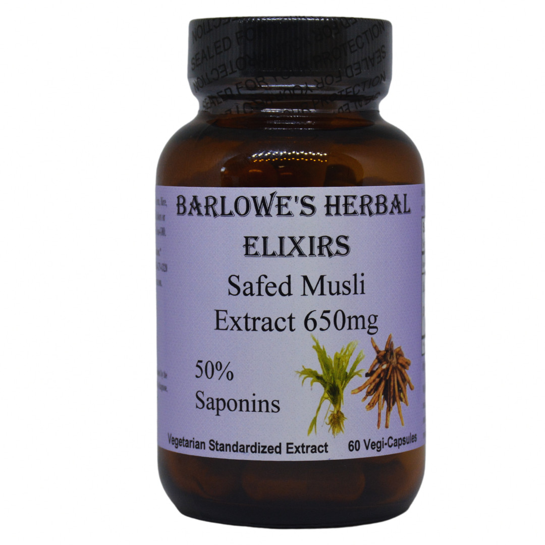Safed Musli Extract 50% Saponins – Aphrodisiac – Stearate Free, Bottled in Glass