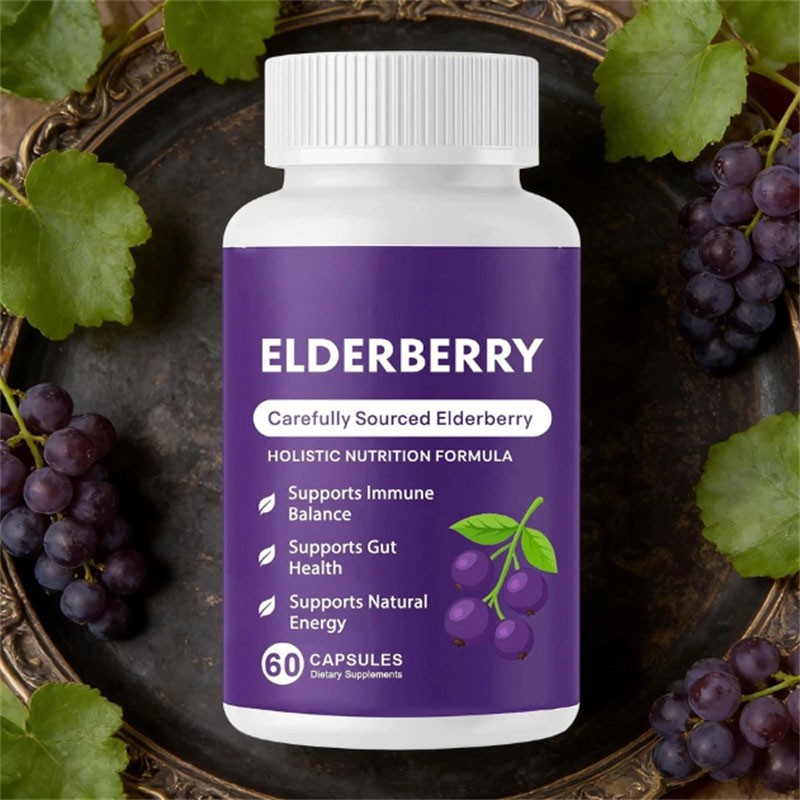 Elvera Elderberry Gut Support Complex – Organic Black Elderberry Soft Capsules