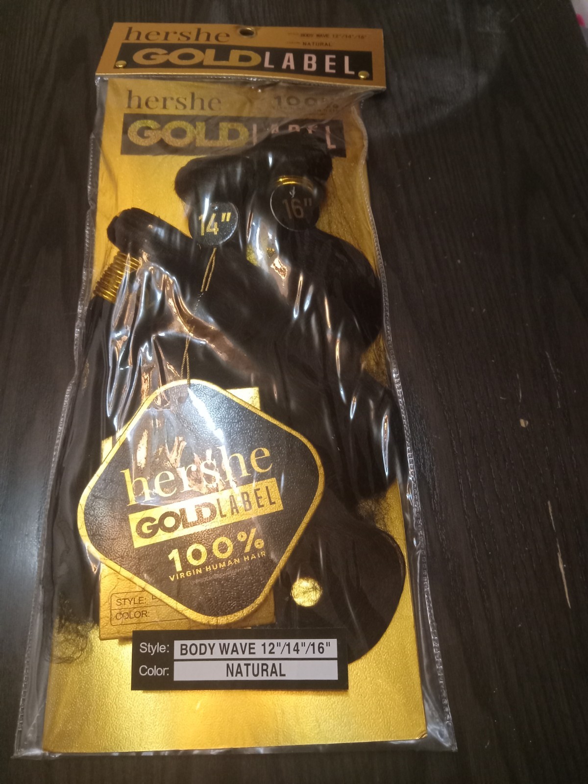 Hershe Gold Label 100% human hair bundles 12_14_16 Inch Body Wave