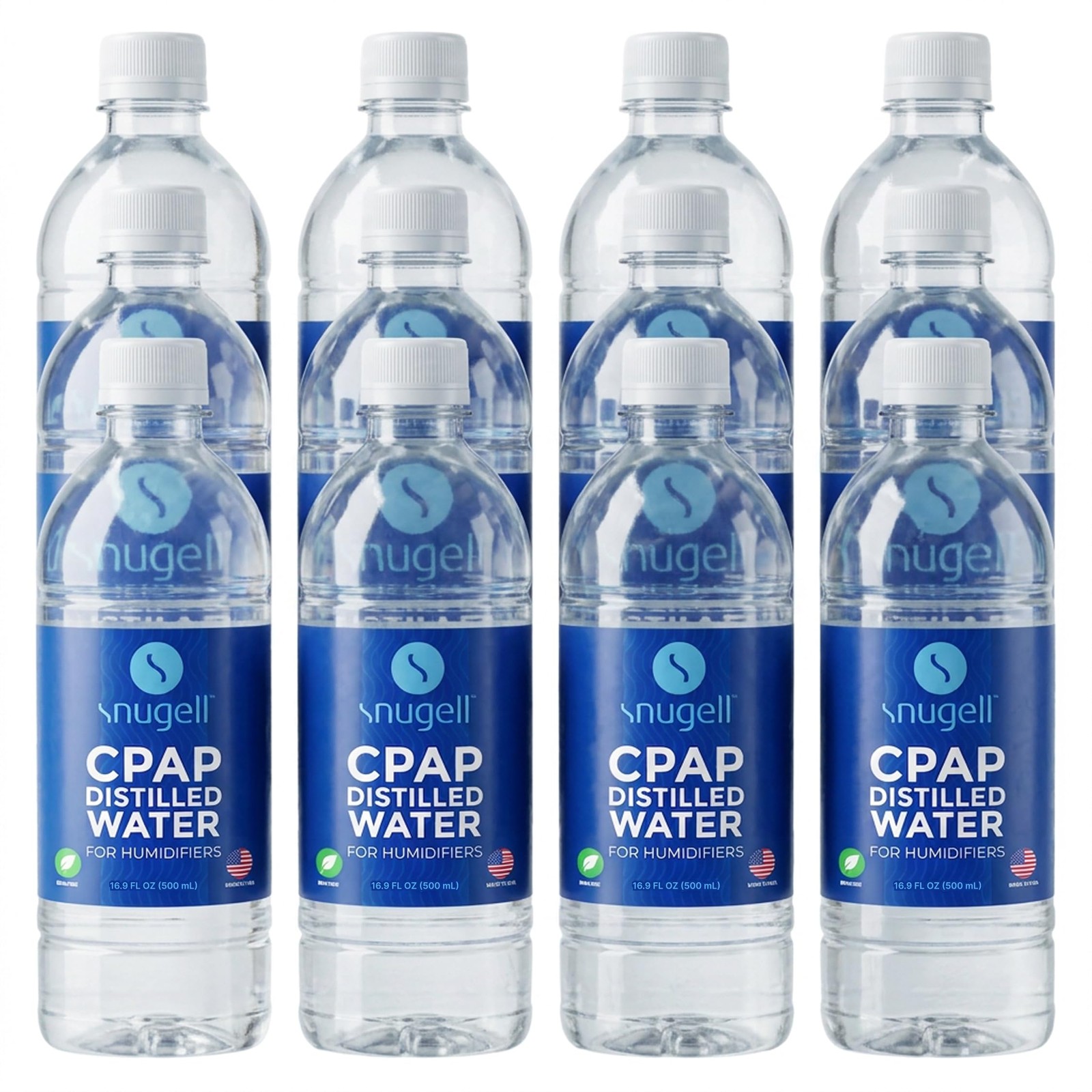 CPAP Distilled Water Travel 16.9oz Bottles – 12 Pack for Humidifier