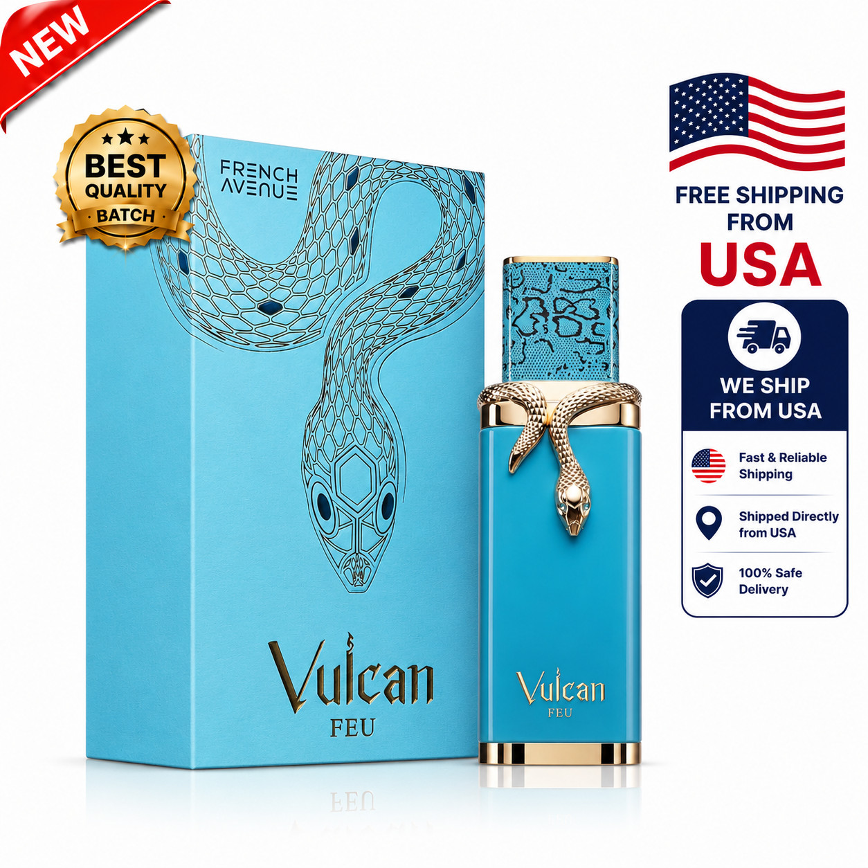 Vulcan Feu French Avenue By Fragrance World 3.4 Oz Eau De Parfum Men Spray NEW