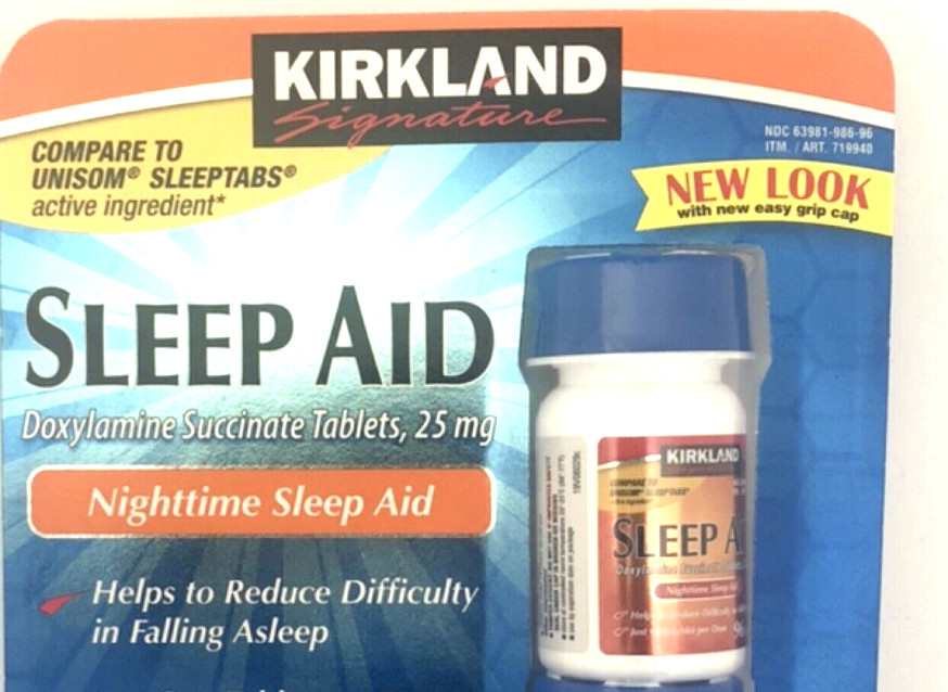 Kirkland Sleep Aid Doxylamine Succinate 25 Mg 96 tablets Like Unisom