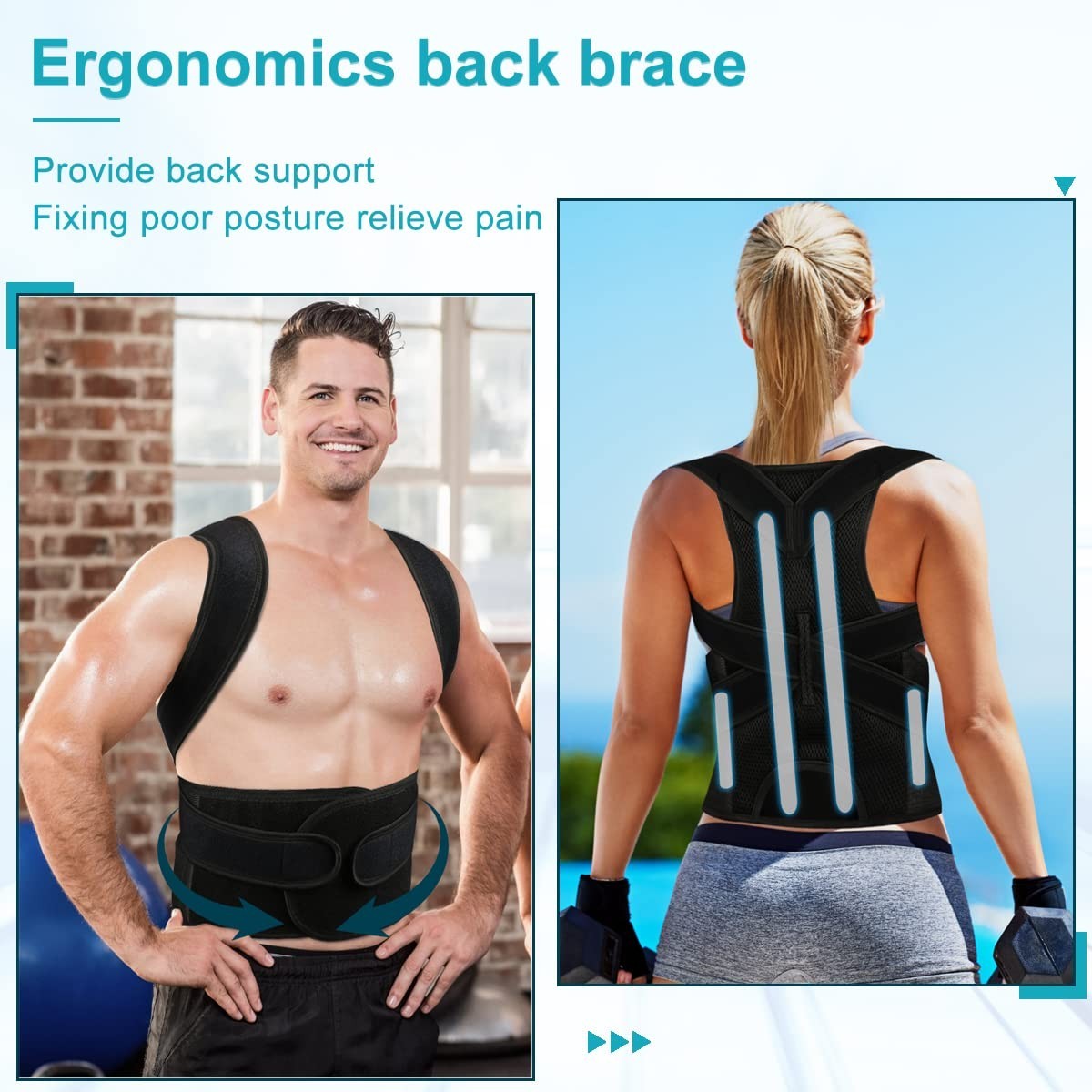 Adjustable Back Brace Posture Corrector for Pain Relief – Waist, Back & Shoulder
